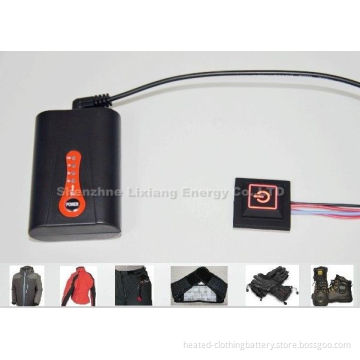 7.4v 2200mah Li-ion Battery For Heated Jacket / Seat Cushions